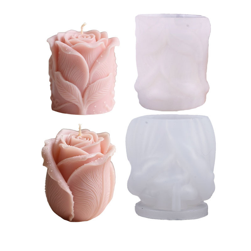 Rose candle scented wax candle silicone mold DIY artificial rose mold wholesale Valentine's Day flower decorative silicone mold