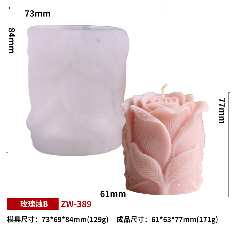 Rose candle scented wax candle silicone mold DIY artificial rose mold wholesale Valentine's Day flower decorative silicone mold