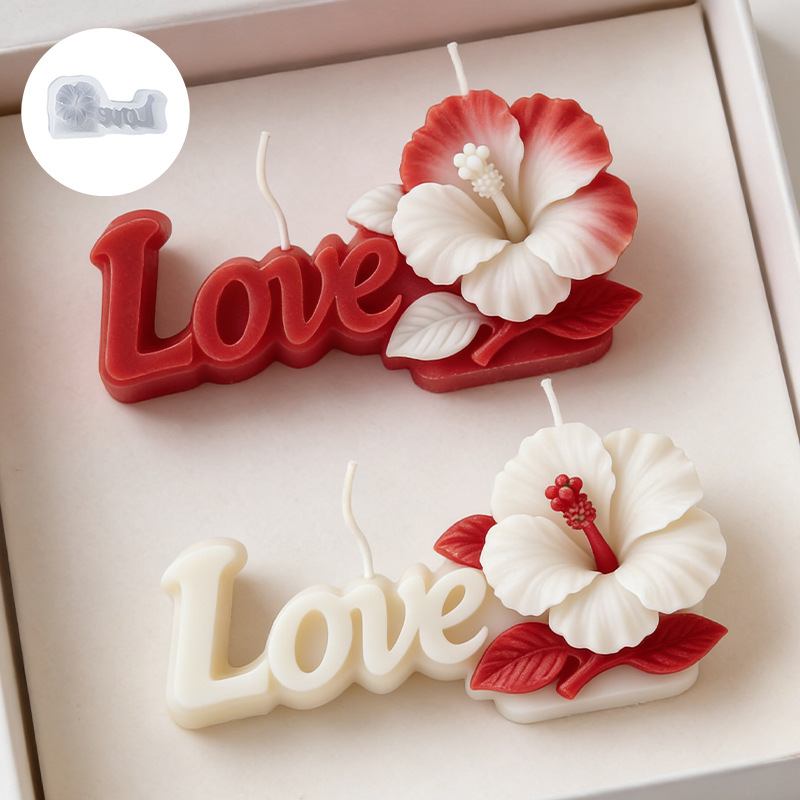 Three-dimensional letter-shaped Sumo flower candle silicone mold DIY resin application mold scented candle gypsum mold
