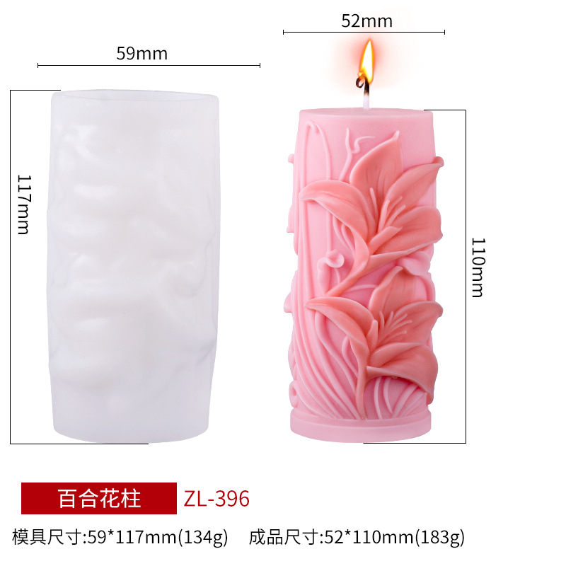 Tulip-shaped candle silicone mold, DIY sunflower flower cylindrical gift fragrance diffuser mold