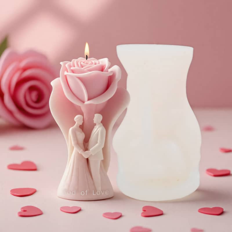 Rose Promise Scented Candle Silicone Mold DIY Valentine's Day Gift Decoration Mold Wedding Diffuser Stone