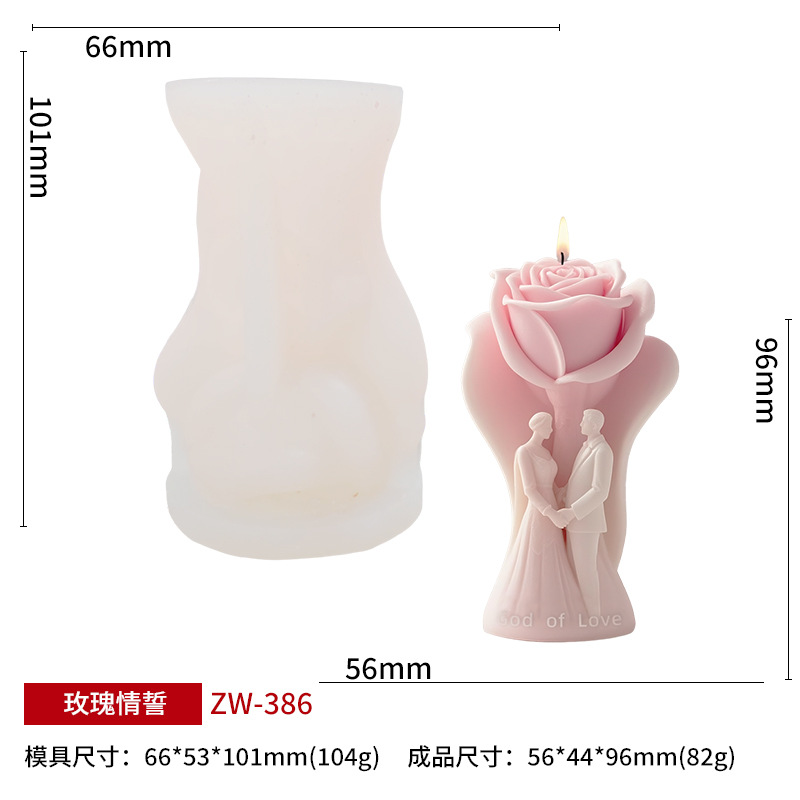 Rose Promise Scented Candle Silicone Mold DIY Valentine's Day Gift Decoration Mold Wedding Diffuser Stone