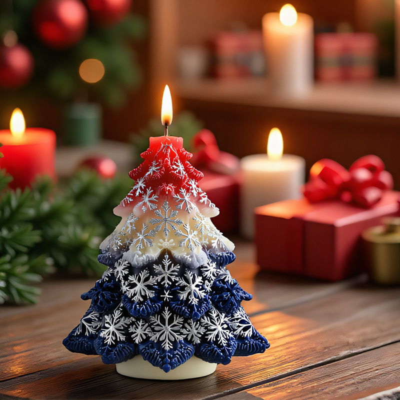 Christmas Scented Candle Silicone Mold - Festive Atmosphere Snowflake Christmas Tree New Mold