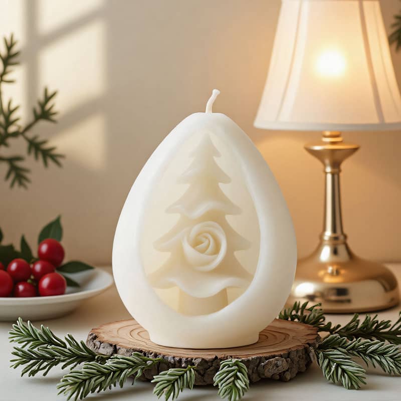 Christmas tree ball fragrance candle silicone mold DIY hollowed-out Christmas tree rose candle Christmas decoration mold