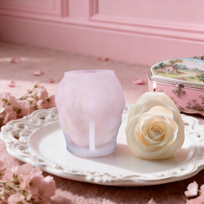 Rose flower ball fragrance-scented candle silicone mold DIY three-dimensional rose flower spherical fragrance display baking mold