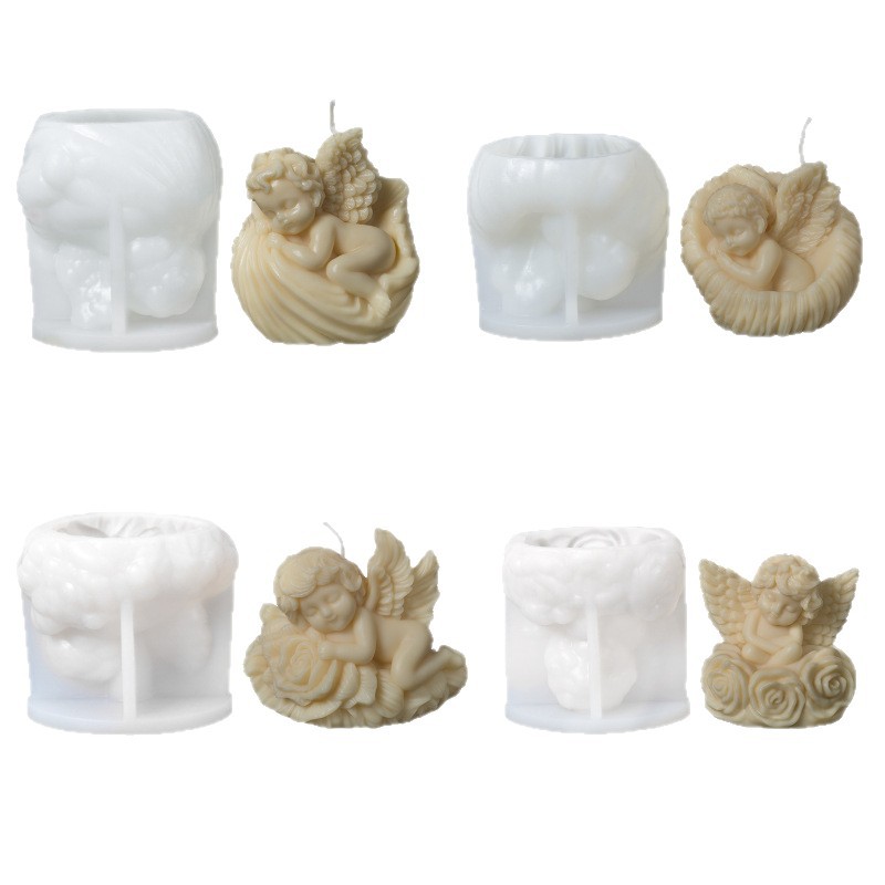 Rose Angel Scented Candle Silicone Mold, Shell Angel Silicone Mold Factory