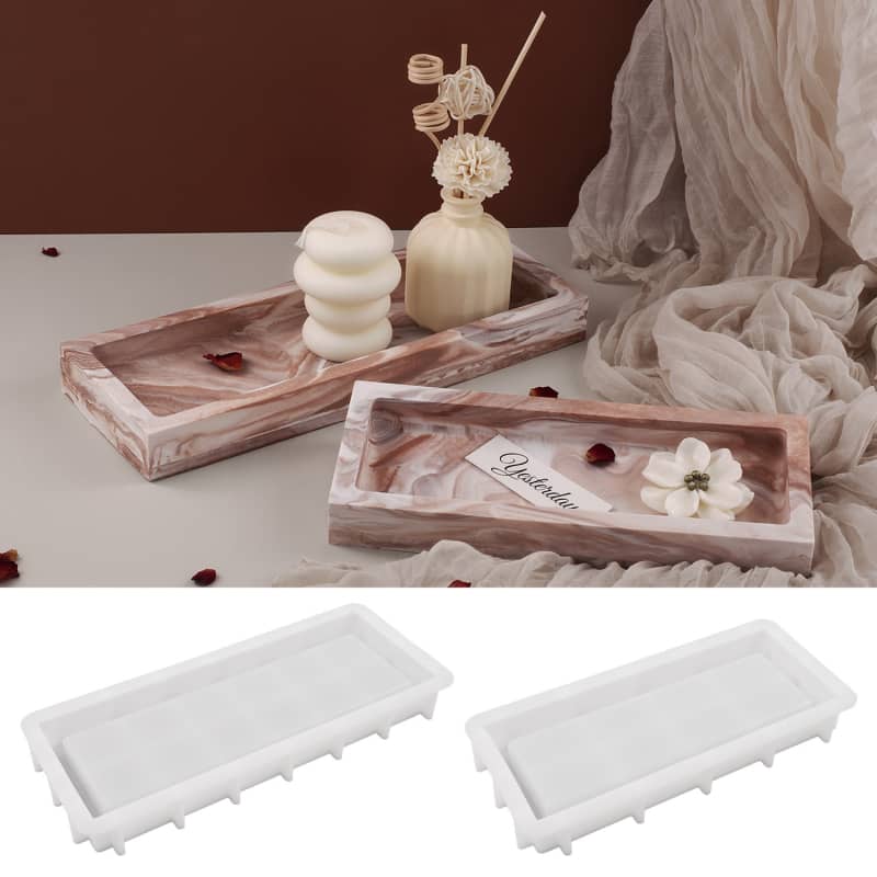 Rectangular Silicone Tray Mold for Epoxy Resin | Large Tray Molds for Casting, Concrete, Plaster, Container, Jewelry Holder, Soap Dish, Storage Box, Trinket, Candle Holder(S / L)
