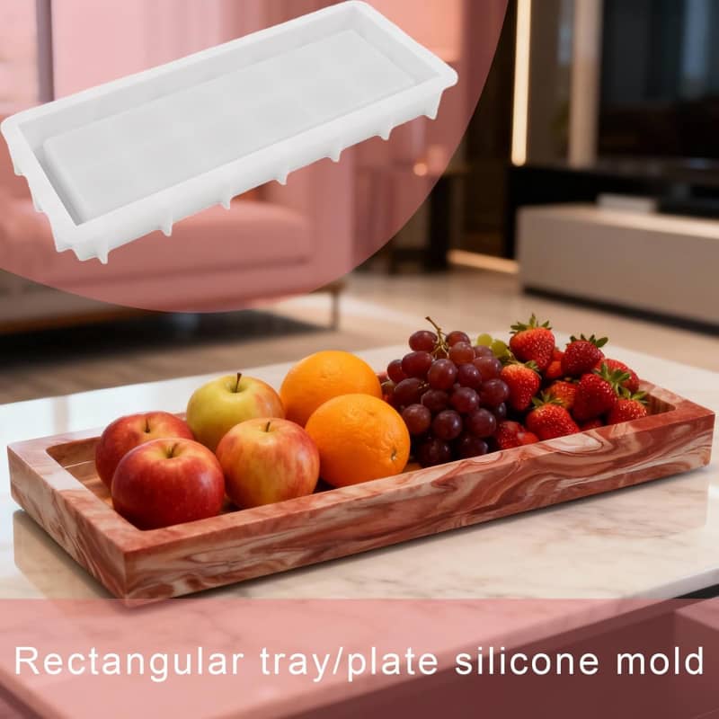 Rectangular Silicone Tray Mold for Epoxy Resin | Large Tray Molds for Casting, Concrete, Plaster, Container, Jewelry Holder, Soap Dish, Storage Box, Trinket, Candle Holder(S / L)